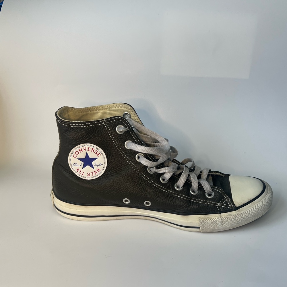 Converse All Star Men’s High-Top Leather Dark Gray Sneakers - 8.5 - Picture 5 of 10